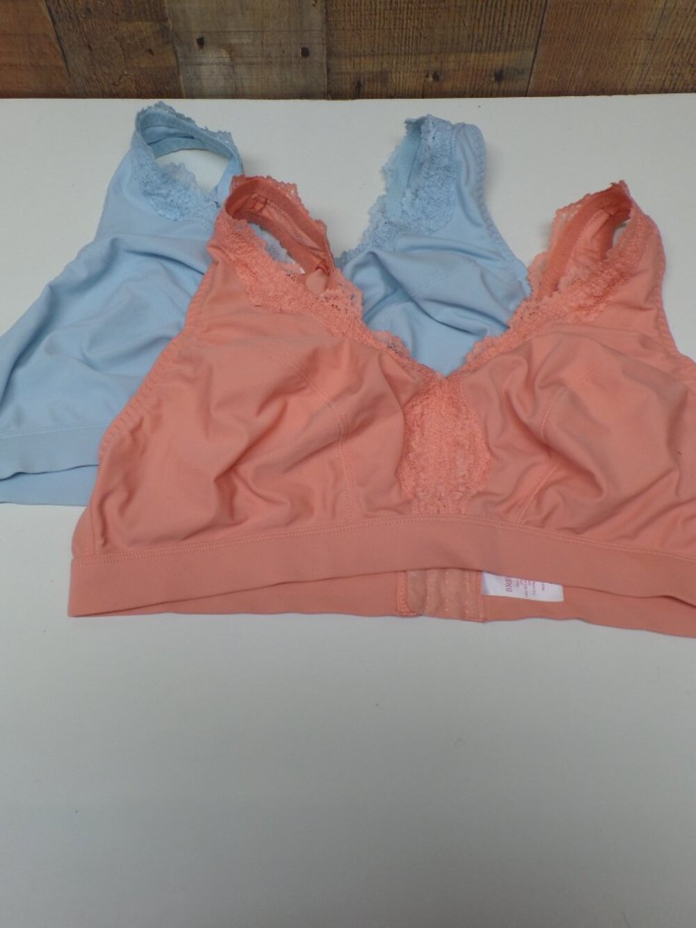 Breezies Soft Micro Lace Trim Wirefree Bra Set of 2 Size 2X Style A391529